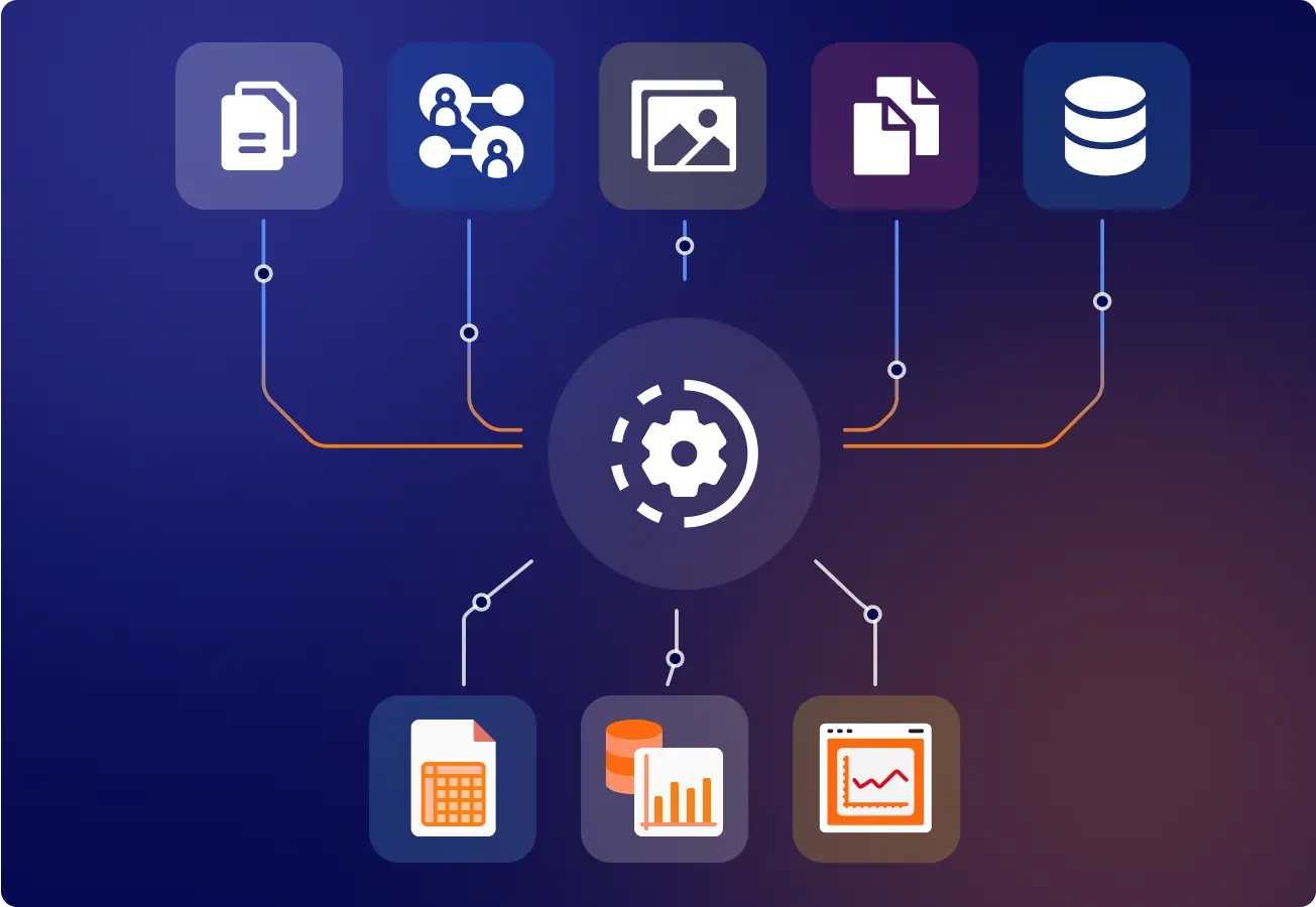 How data mining and data visualization connect in a production pipeline using structured data inputs and visual outputs
