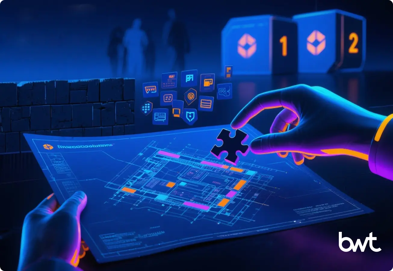 GroupBWT: A Leader Among Data Extraction Companies for Custom Systems. Illustration of GroupBWT, one of the top data extraction companies, architecting a custom data system for complex enterprise needs.