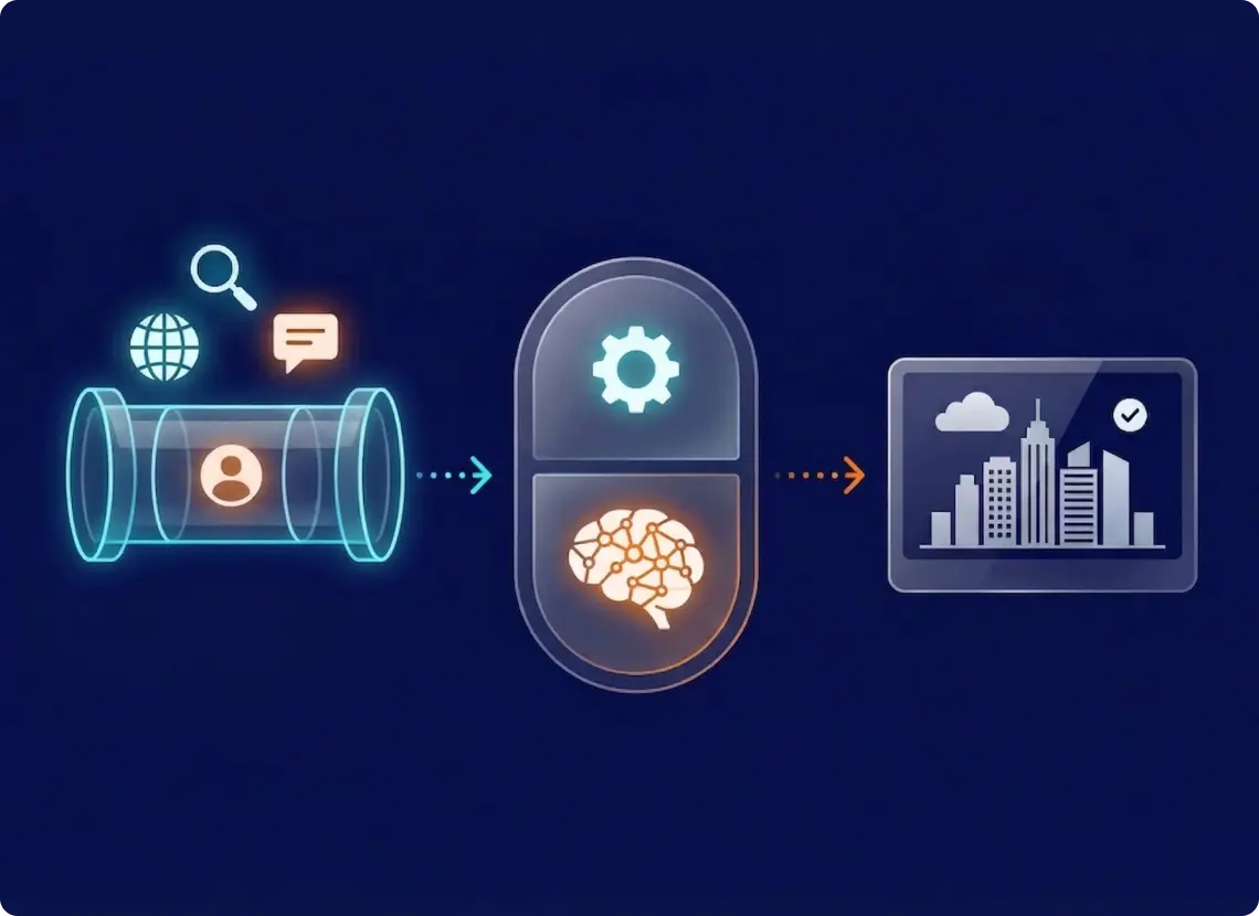 Hybrid NLP data processing architecture for travel intelligence platform — two-tier AI content pipeline with lightweight model and LLM editorial layer