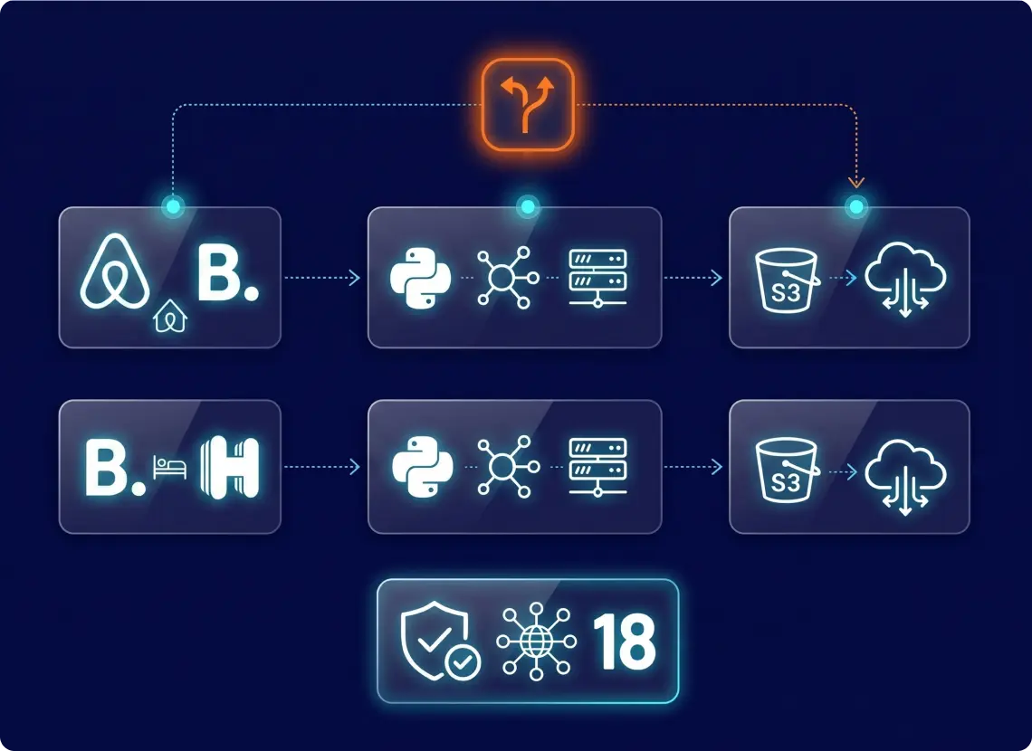 dual scraper pipelines for vacation rentals and hotel pricing data