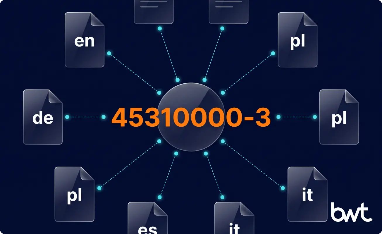 CPV codes anchor tender records across languages for cross-border search