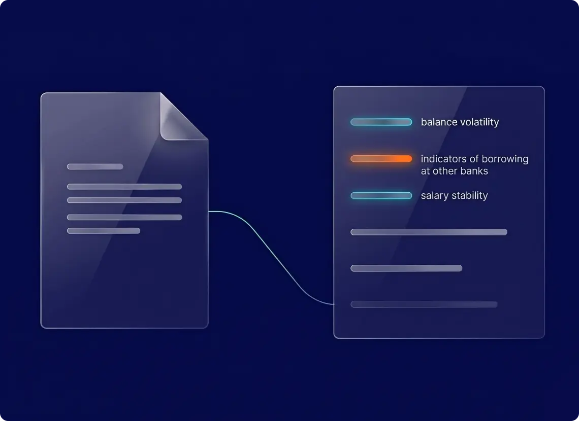 high-impact banking signals extracted from PDF account statements